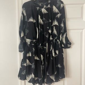 INTERMIX Black Shirt Dress with Tie Waist - L